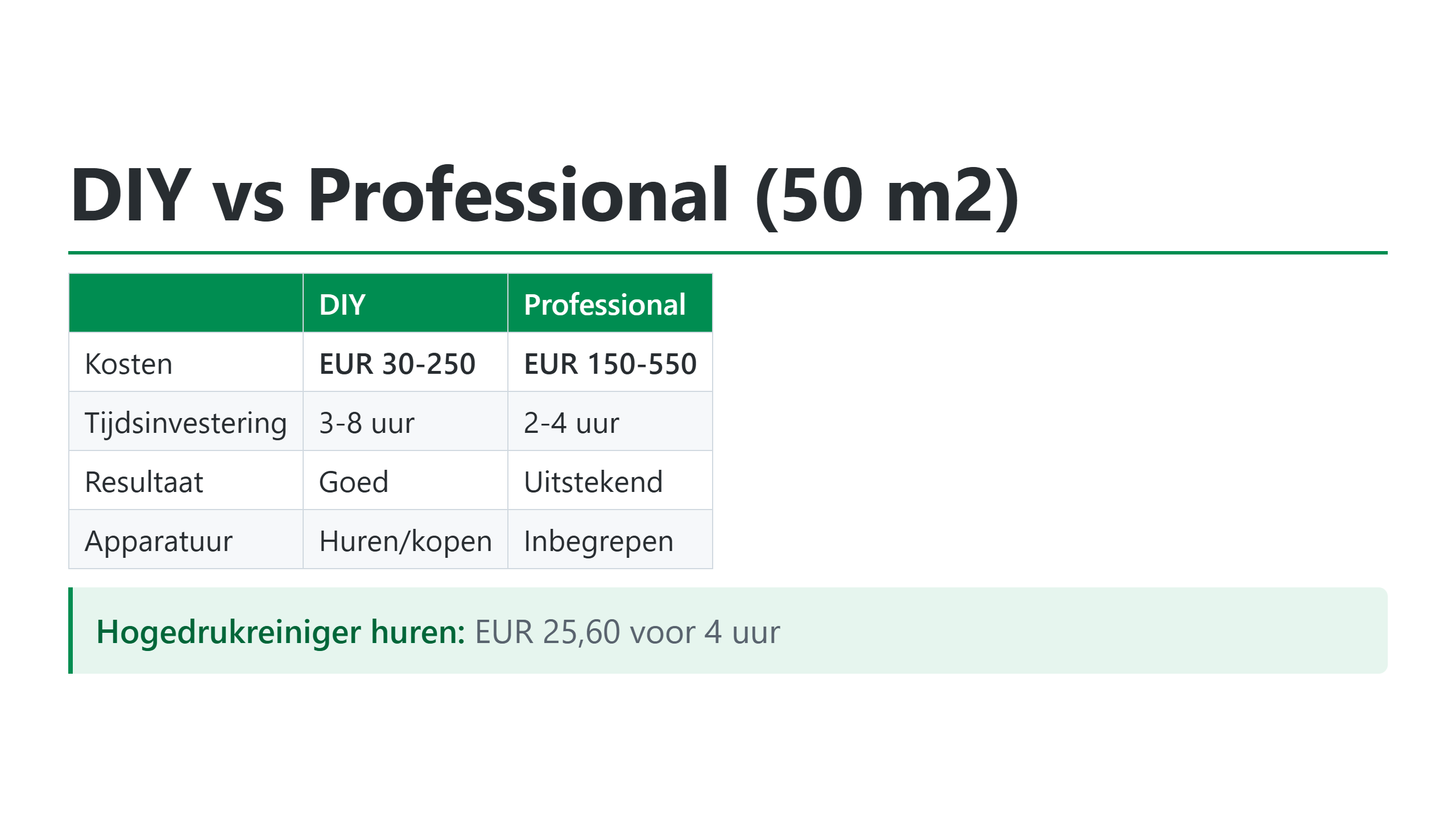 DIY vs professional terras reinigen kosten