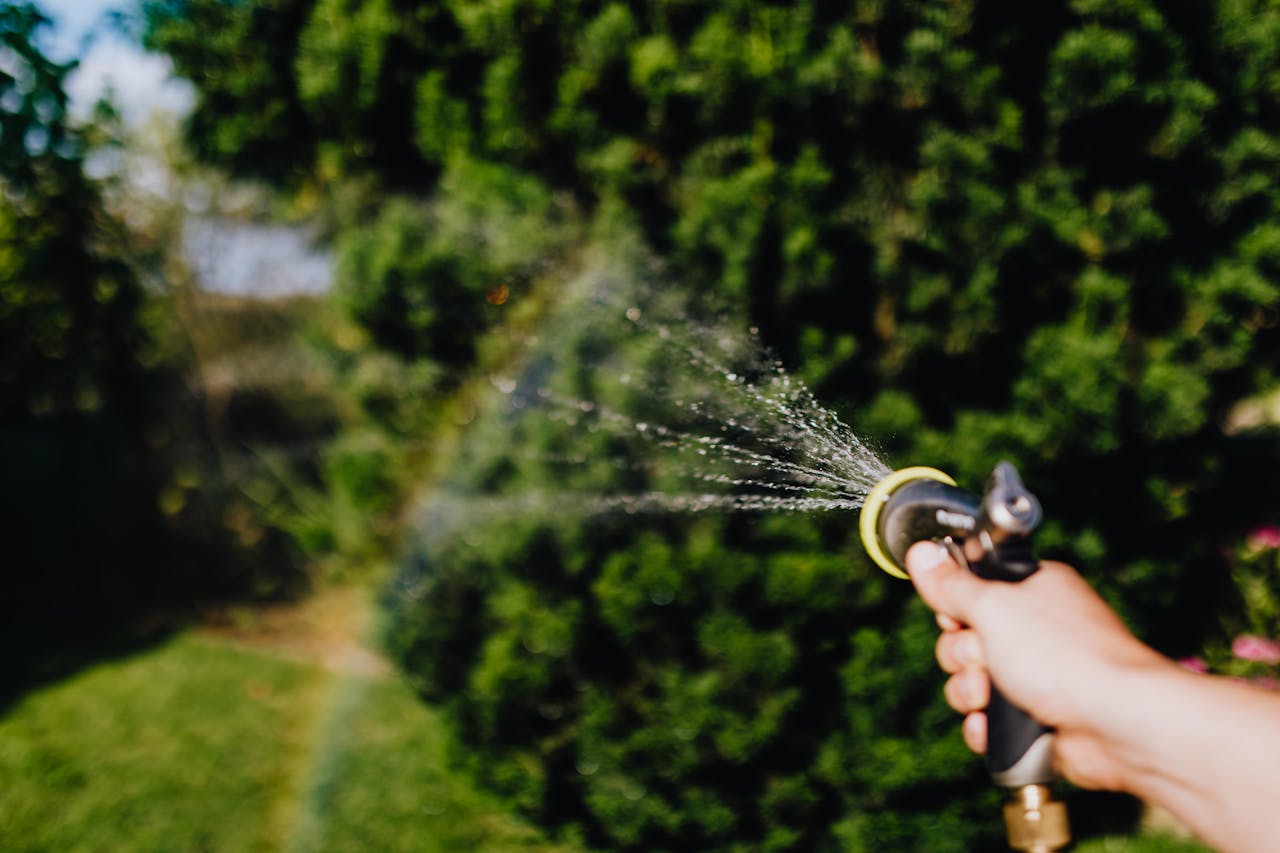 Tuinslang water geven aan planten